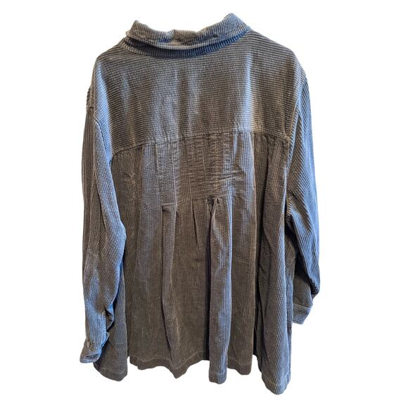 Women Within Corduroy Shacket Warm Pleat-Back Jacket Army Green Sz. 3X (30-32) - Picture 2 of 12